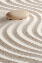 The tranquil atmosphere of a zen stone and sand garden provides a perfect texture background for yoga or spa wellness