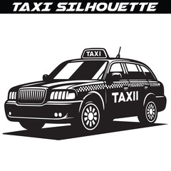 Fototapeta premium Taxi cab car silhouette vector illustration 