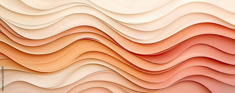 Poster Abstract art background concept. A modern abstract wave pattern in soft beige and peach tones, adding elegance to designs.