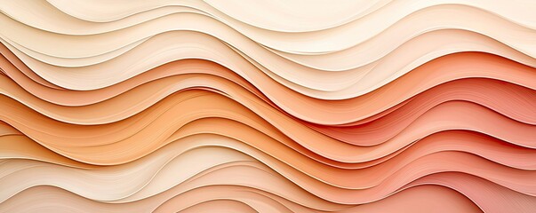 Obraz premium Abstract art background concept. A modern abstract wave pattern in soft beige and peach tones, adding elegance to designs.