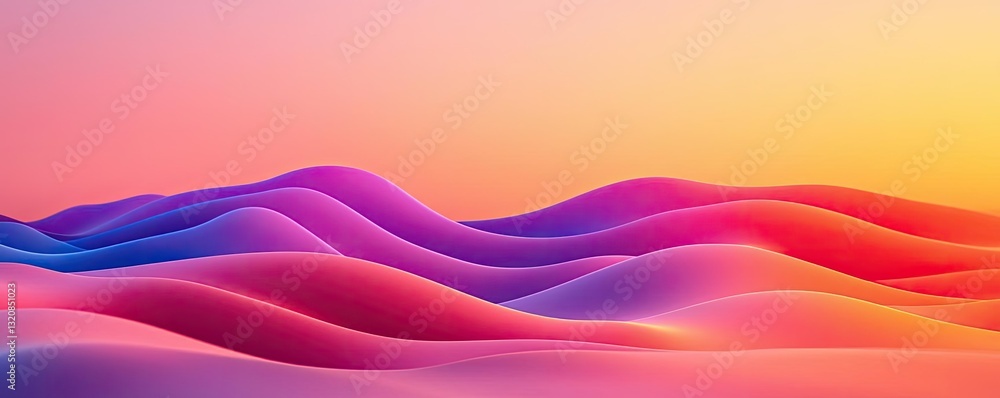 Aufkleber abstract art background concept. vibrant abstract waves in pink and purple gradients on a serene bac
