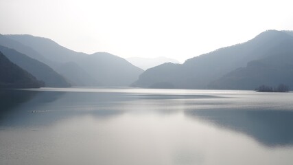 Mountains reflected in the lake