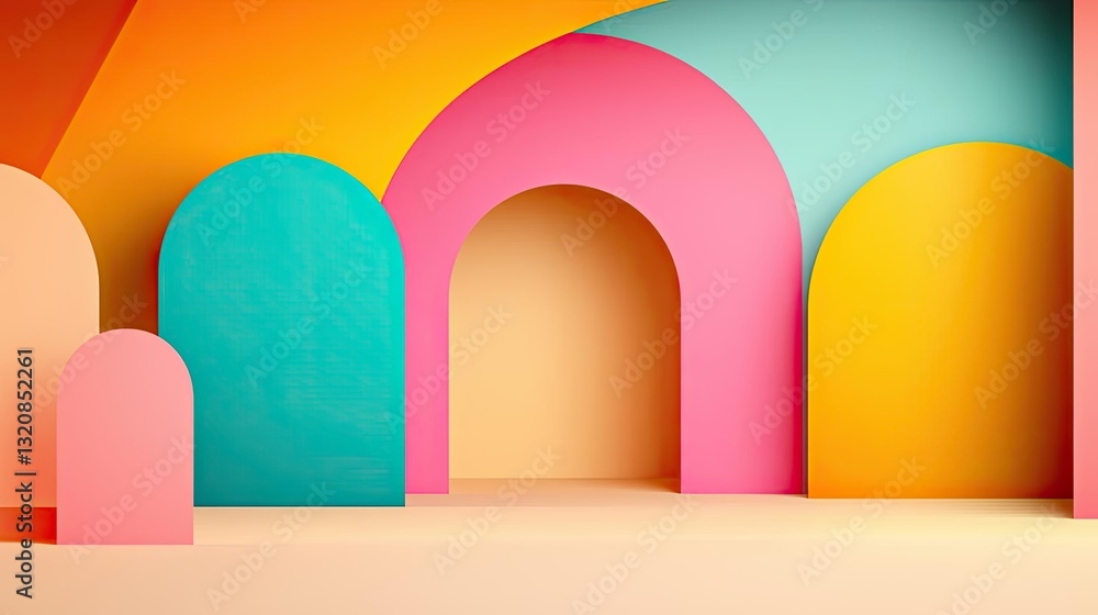Poster dramatic nighttime abstract background concept. vibrant geometric shapes create a modern and colorfu