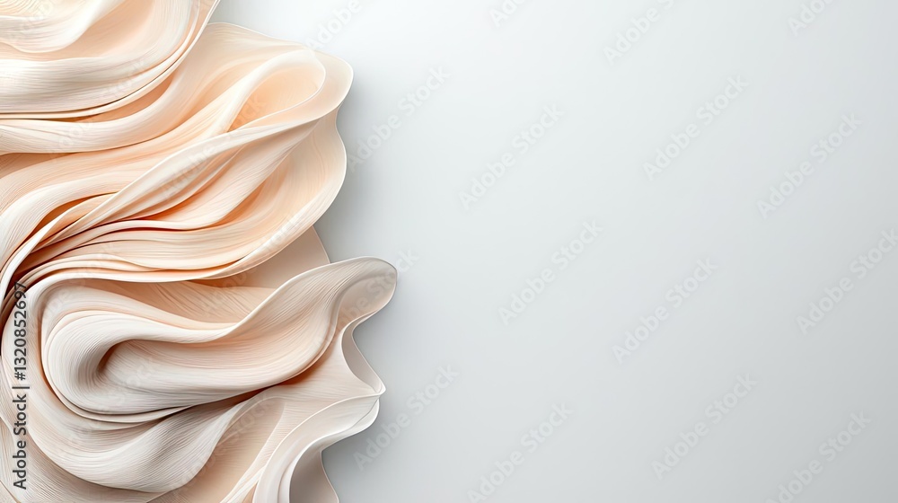 Poster Abstract art background concept. Elegant fabric texture with soft folds in pastel colors for design inspiration.