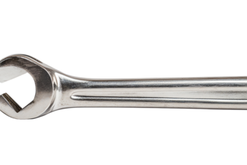 Close-up of a Polished Metal Wrench