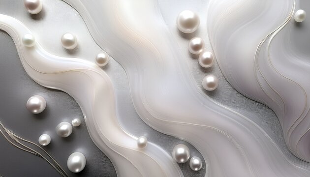 Minimalist background with a moonstone effect in soft grays and pearls &ndash; elegant and serene.
