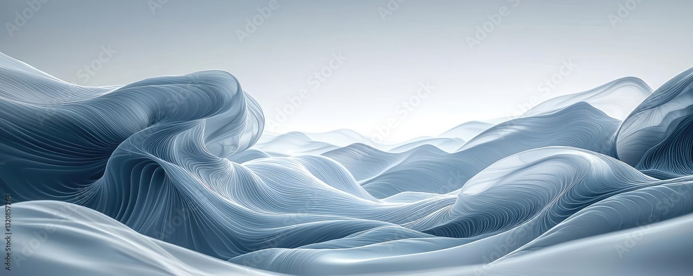 Poster Abstract art background concept. A serene view of flowing abstract waves in a tranquil landscape environment.