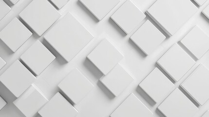 Fototapeta premium A clean and minimal design is showcased, characterized by simple futuristic forms and a geometric 3D structure, set against a white tech background, created as a 3D render