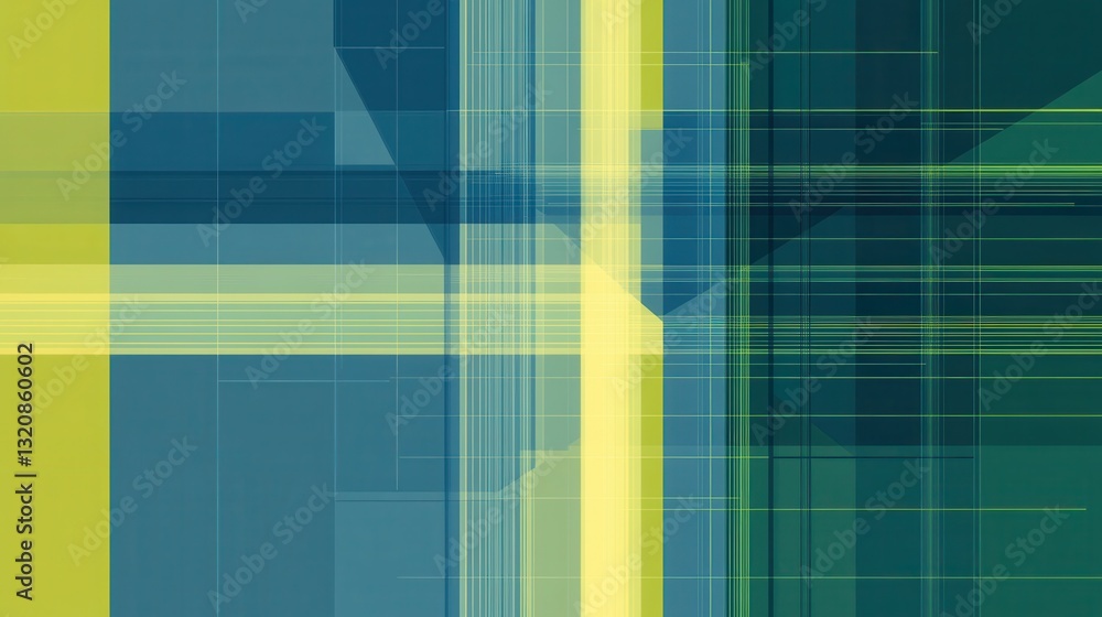 Leinwandbilder dynamic intersecting trend lines merge into a data grid reflecting political and economic analysis w