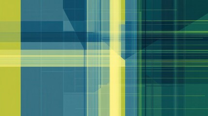 Dynamic intersecting trend lines merge into a data grid reflecting political and economic analysis with blue and green tones