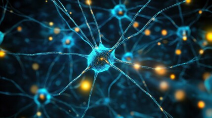 Microscopic View of Neuron Network Neural Connections Brain Cells Synapses Neurological Science