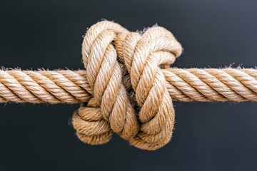 Fototapeta premium A close-up of a beautifully tied knot in natural rope