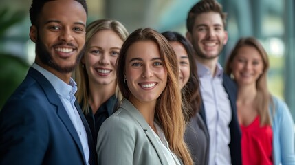 group of young business people with different ethnicity work together as a team