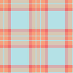 Smoky Peach Seamless Checks with Dusty Pale Sky Blue accents Background