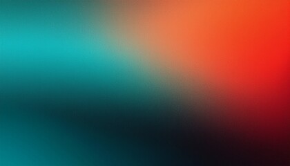 Abstract background. Harmonious teal and orange gradient blending with soft red and black noise texture &ndash; bold, dynamic, and artistic design.

