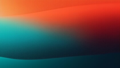 Abstract background. Harmonious teal and orange gradient blending with soft red and black noise texture – bold, dynamic, and artistic design.
