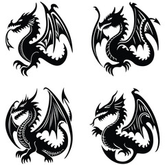 Fototapeta premium chinese dragon set