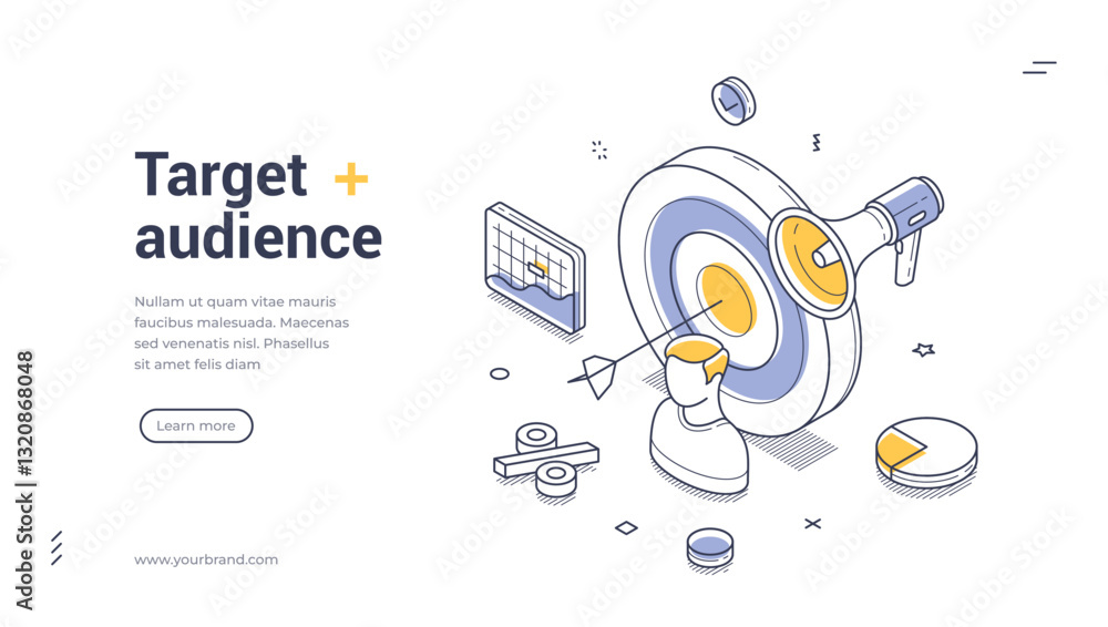 Poster web banner template features a bold design emphasizing target audience engagement. it includes isome