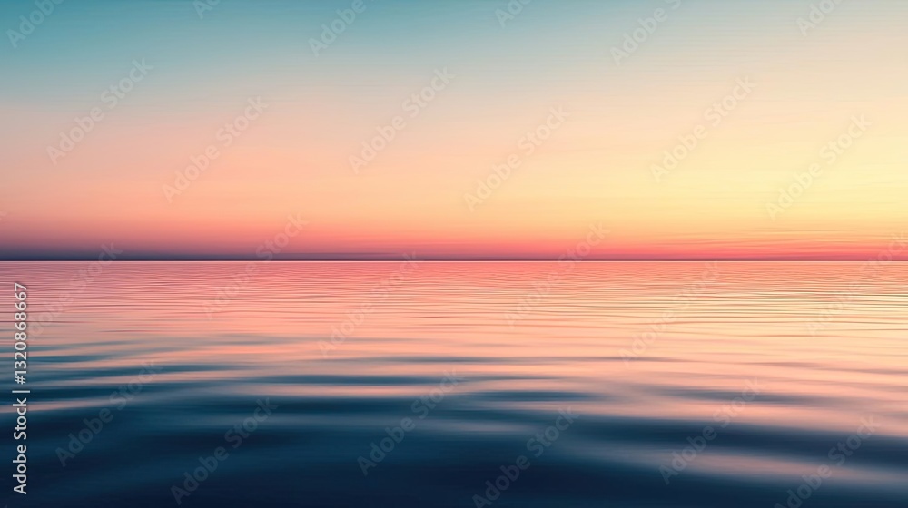Poster abstract landscape background idea. tranquil sunset over calm ocean waters, creating a serene and pe