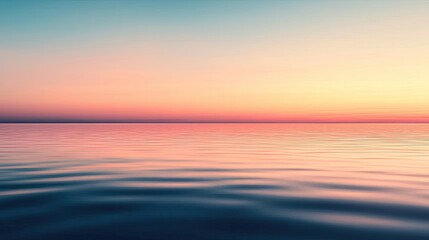 Obraz premium Abstract landscape background idea. Tranquil sunset over calm ocean waters, creating a serene and peaceful atmosphere.