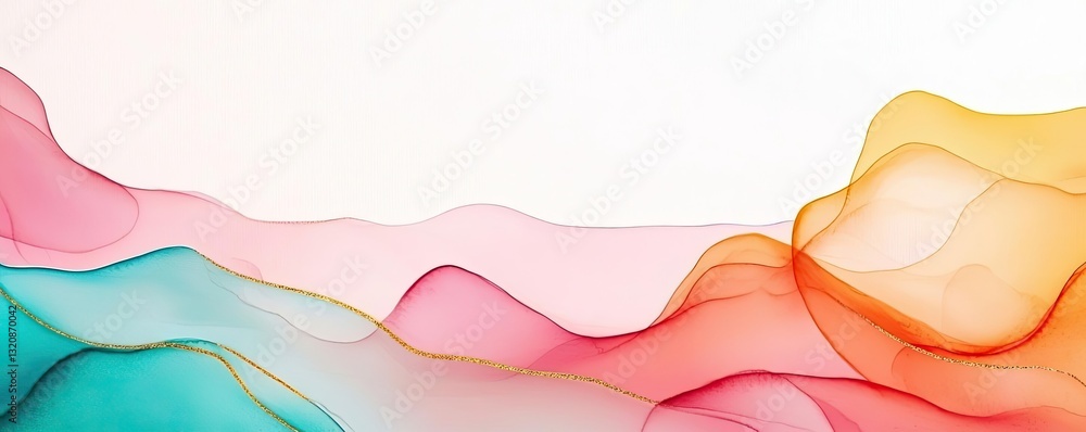 Aufkleber minimalist graphic design abstract background concept. vibrant abstract waves flow gracefully in sof