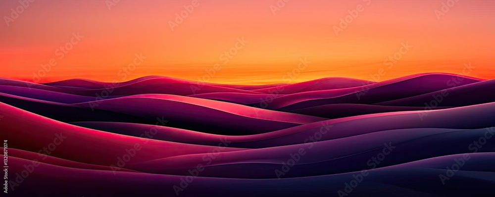 Poster abstract landscape background idea. colorful abstract landscape showcasing waves of hills under a st