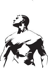 sketch of a man with a gun