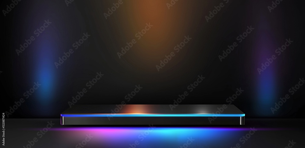Poster elegant light and its reflection are set against a grid line background in this 3d rendered scene