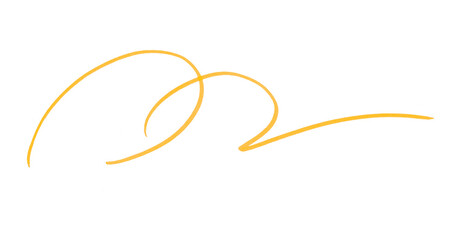 Draw a yellow pencil line separated on a transparent background.