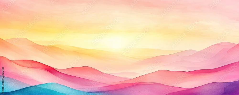 Poster abstract landscape background idea. a serene abstract landscape with soft pastel colors and gentle g