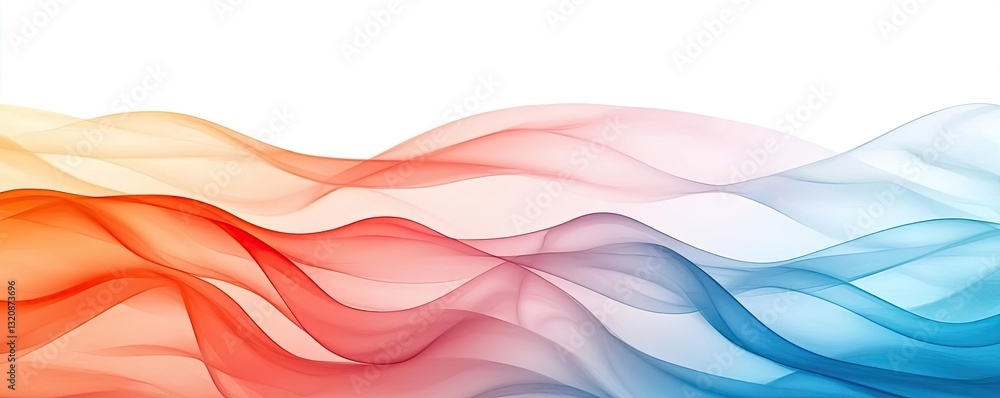 Aufkleber Digital watercolor painting abstract background idea. Abstract wave patterns in red and blue create a fluid and dynamic visual effect.