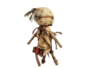 Creepy Rag Doll Back View: A Spooky Handmade Figurine