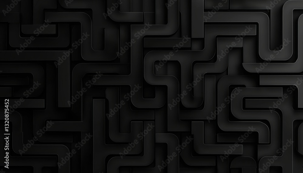 Aufkleber seamless tessellated ai-inspired digital labyrinth creating an endless 3d effect, futuristic illusio
