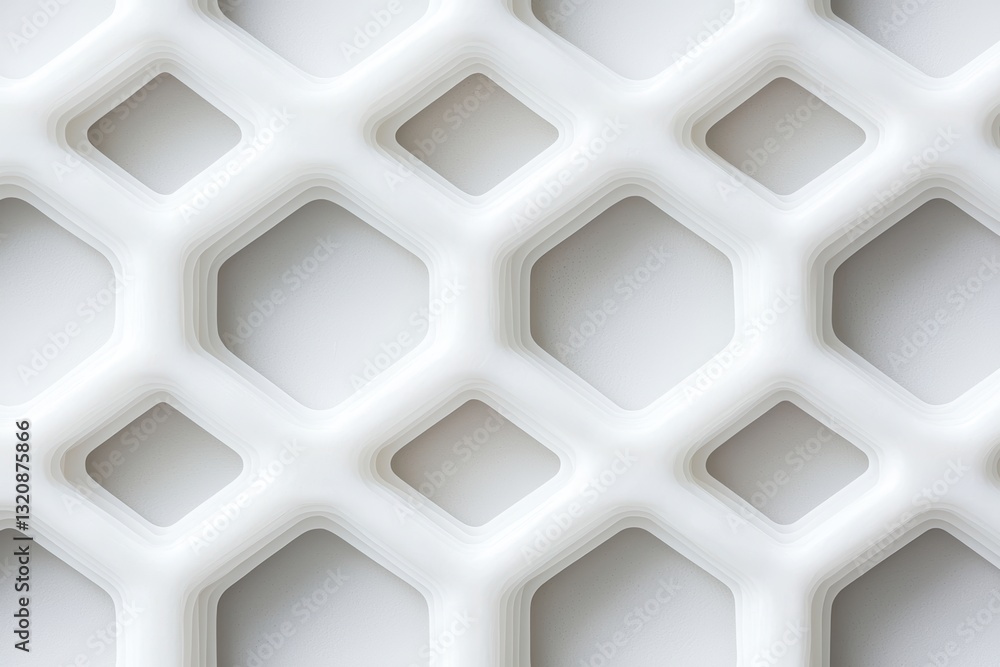 Poster seamless tessellated digital fractal structures forming impossible 3d depth, futuristic geometric il