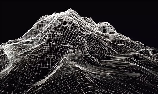 Abstract Wireframe Mountain
