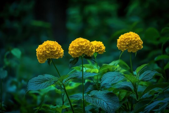 Golden Alexanders: Nature's Yellow Blooms in the Heart of Somme Woods, Northbrook, Illinois