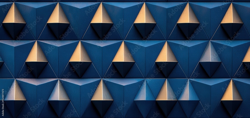 Poster seamless tessellated 3d hexagonal pyramids creating an endless depth effect, optical illusion patter