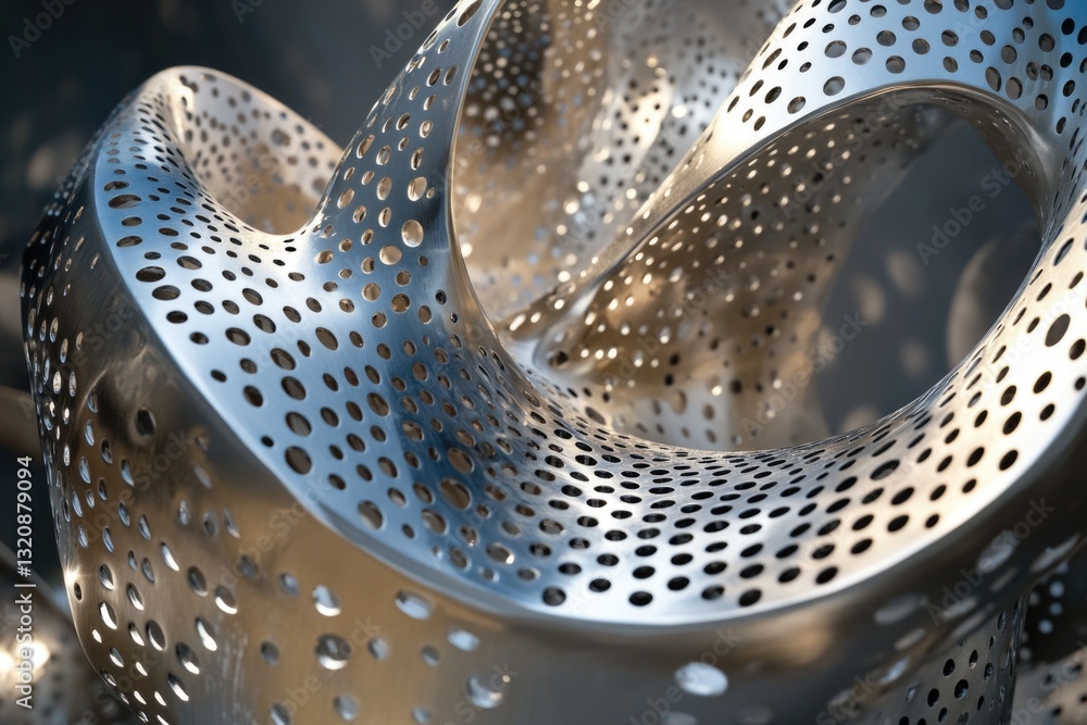 Aufkleber Close-up view of a metal object featuring multiple holes