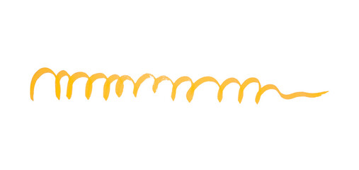 Draw a yellow pencil line separated on a transparent background.