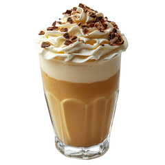 A milkshake topped with whipped cream isolated on white background.PNG