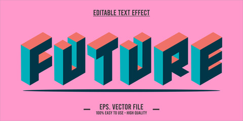 typography future word art illustration, editable text effect © Oktian07