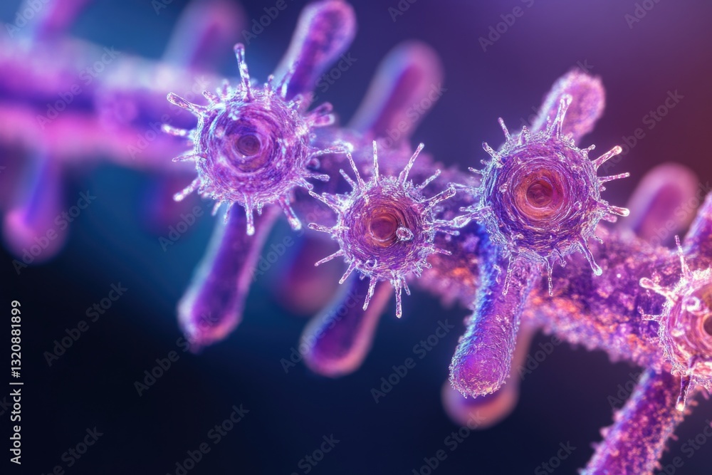 Aufkleber a microscopic view of multiple cells clustered together, ideal for scientific or educational uses