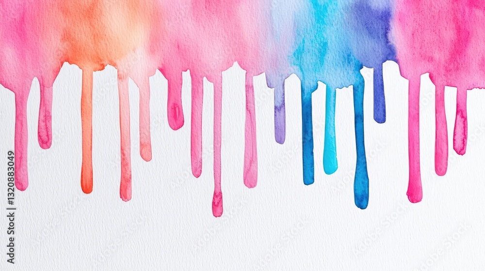 Poster digital watercolor painting abstract background idea. a vibrant watercolor splash with dripping colo