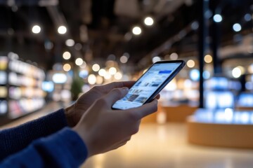 A close-up view of hands using a smartphone indoors, illustrating technology's role in modern life, engagement, and connection with the digital world.