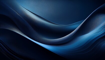 Fototapeta premium Abstract background. Dark blue-black abstract gradient with a moody grainy texture and flowing light waves, creating a mysterious and dynamic atmosphere.