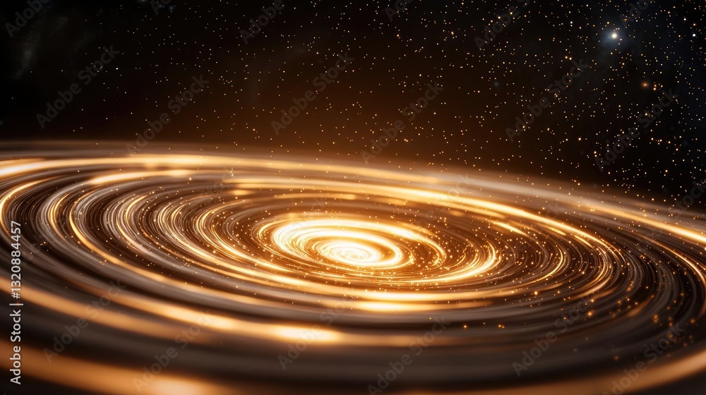 Poster minimalist graphic design abstract background concept. a mesmerizing spiral galaxy illuminated by gl