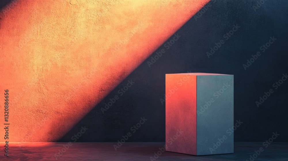 Aufkleber a single red light illuminates a simple white box, suitable for use in presentations or as a design 