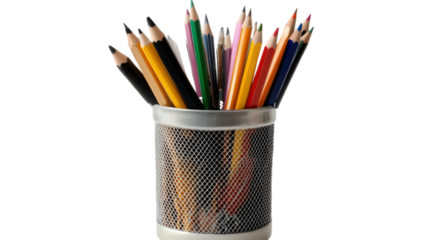 colored pencils in a cup