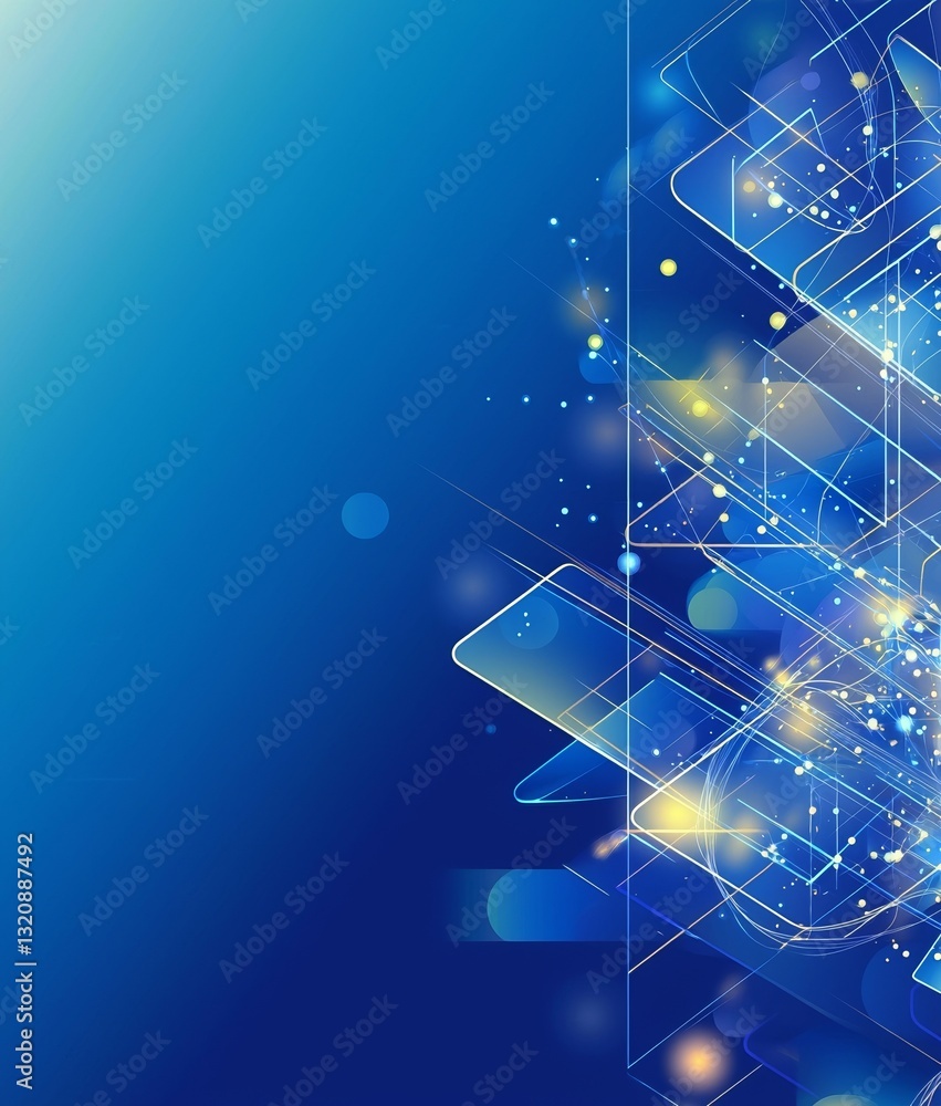 Poster the modern abstract technology background is characterized by a digital global network that showcase