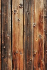 Fototapeta premium Close-up view of a wooden fence with visible nails, suitable for use in scenes where old or rustic settings are needed